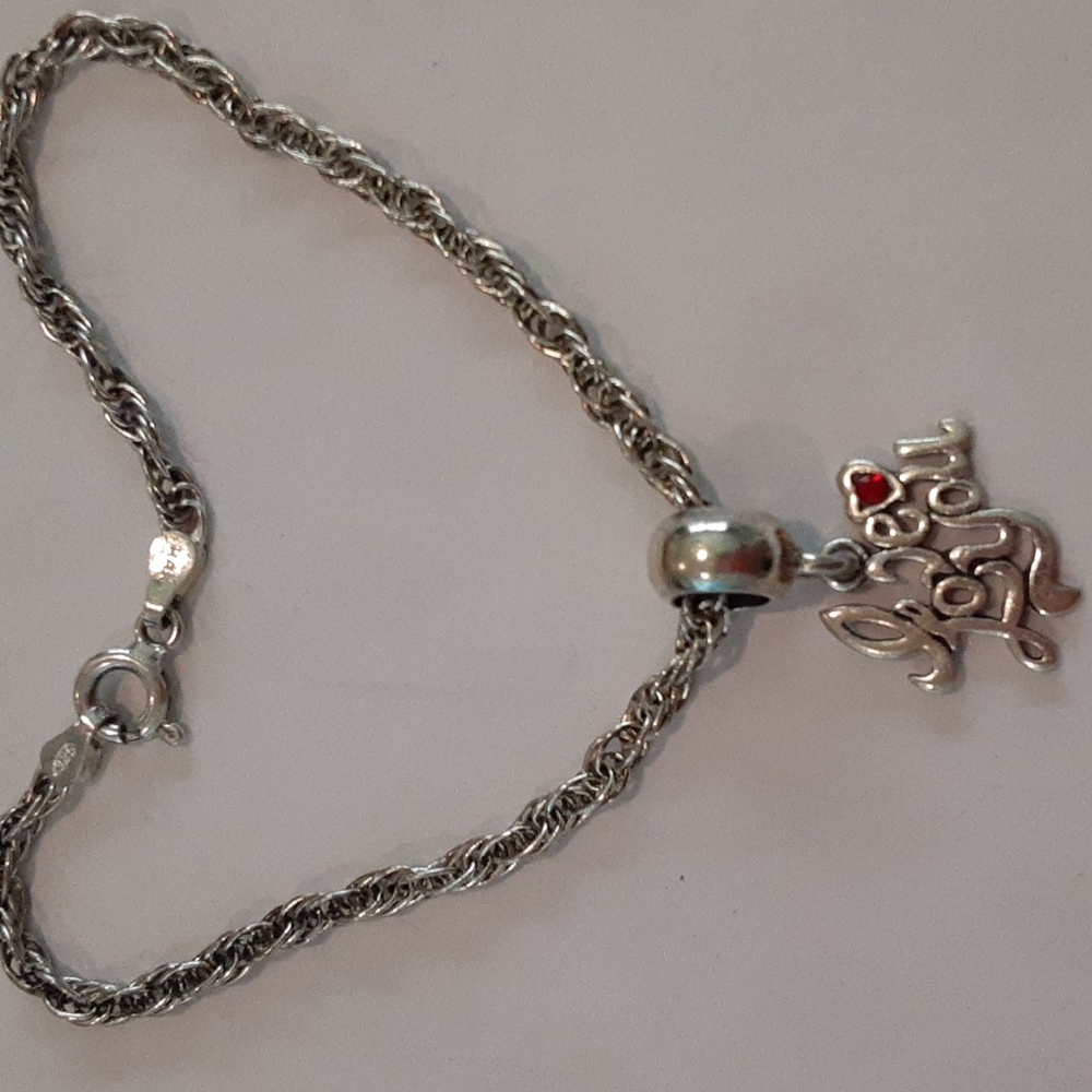 Love you charm on a 925 Italy bracelet